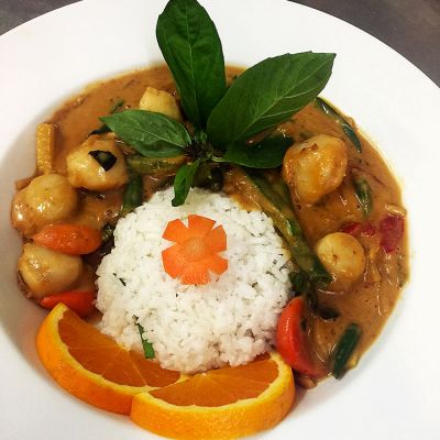 TAS Scallops Red Curry 